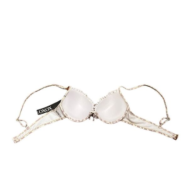 XOXO Ruffle Trim Push-Up Leopard Print Bikini Top for Juniors, Size L, NWT - Picture 7 of 9